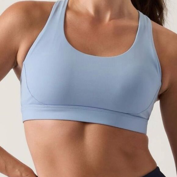 Athleta Women's High Support Sports Bra Blue Size small Adjustable Straps - Picture 1 of 9